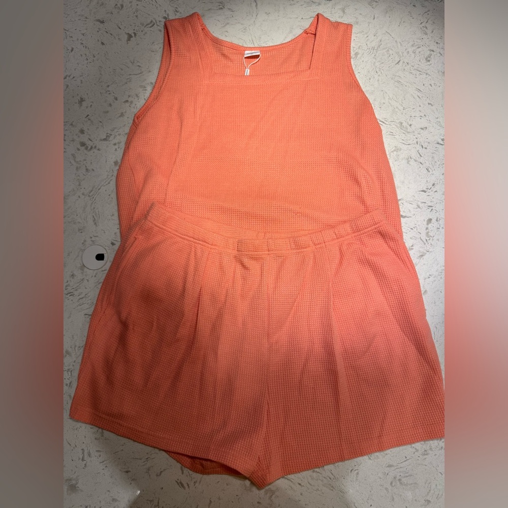 Coral Knit Shorts and Tank Set